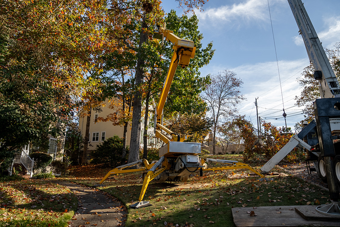 Chattanooga Tree Service's Tracked Lift in action